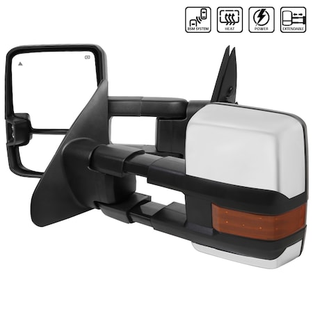 Spec-D Tuning 07-17 Toyota Tundra Twng Mirrors Chrm- Pwr Htd LED, RMX-TUN07G2LEDHP-FS RMX-TUN07G2LEDHP-FS